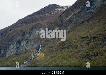 Friaren fossen (The Suitor waterfall), Geirangerfjorden, Stranda, Norway. Stock Photo