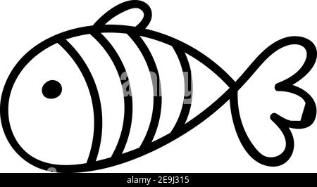 White fish with three stripes, illustration, vector on white background. Stock Vector