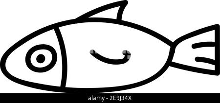 Small white fish, illustration, vector on white background. Stock Vector