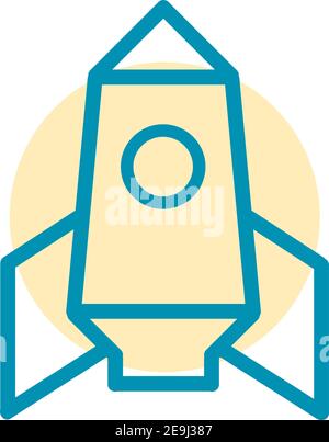 Space rocket ready to launch, illustration, vector on white background. Stock Vector
