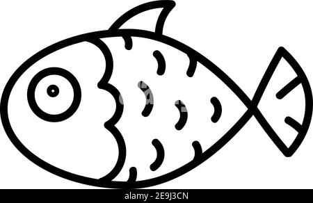 White fish with big scales, illustration, vector on white background. Stock Vector
