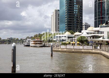 The iconic Brisbane Cityscape along the Brisbane River in Queensland on February 1st 2021 Stock Photo