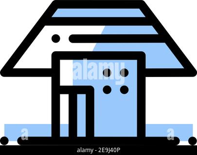 Sky blue colored house, illustration, vector on white background. Stock Vector