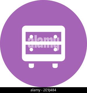 Small night stand, illustration, vector on white background. Stock Vector