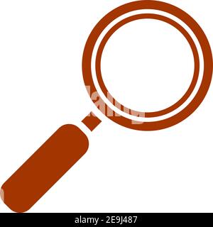 Red magnifier, illustration, vector on white background. Stock Vector