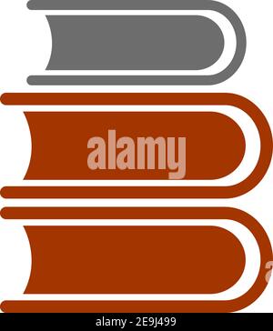 Three books, illustration, vector on white background. Stock Vector