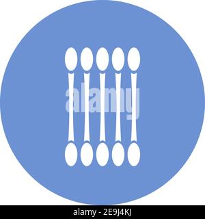 Cotton swabs, illustration, vector on white background. Stock Vector