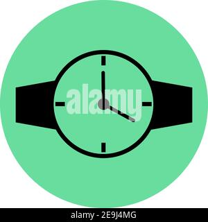 Black watch, illustration, vector on white background. Stock Vector