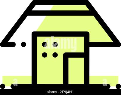 Olive green colored house, illustration, vector on white background. Stock Vector