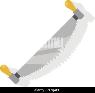 Two way handsaw, illustration, vector on white background. Stock Vector