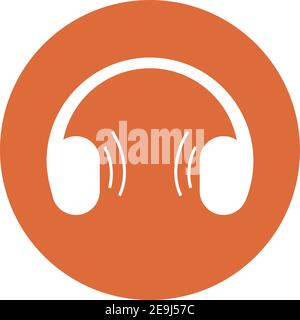 Music headphones, illustration, vector on white background. Stock Vector