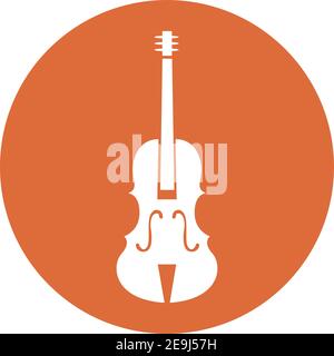 White violin, illustration, vector on white background. Stock Vector