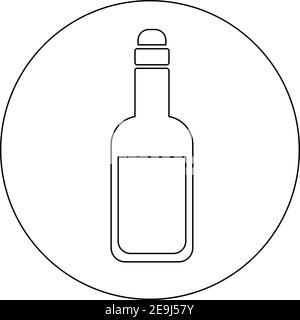 Champagne bottle, illustration, vector on white background. Stock Vector