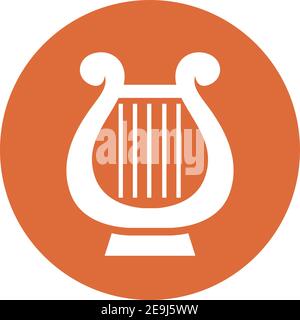Small harph, illustration, vector on white background. Stock Vector