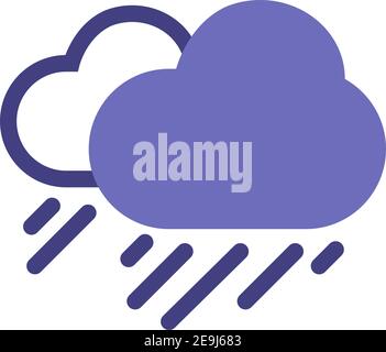 Heavy rain clouds, illustration, vector on white background. Stock Vector
