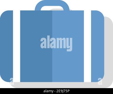 Small blue suitcase, illustration, vector on white background. Stock Vector
