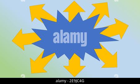 An abstract arrow burst background image. Stock Photo