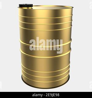 Oil barrel close-up scene isolated on background. Ideal for large publications or printing. 3d rendering - illustration Stock Photo