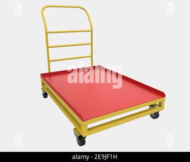 Warehouse cart isolated on background. 3d rendering - illustration Stock Photo