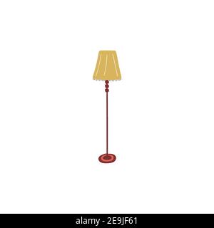 Cute doodle icon of floor lamp. Hand drawn vector colored flat illustration Stock Vector