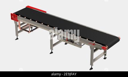 Empty conveyor belt isolated on background. 3d rendering - illustration Stock Photo