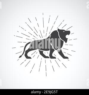 Vector of lion on white background. Animal. Lion symbol. Vector illustration for advertising and T-shirt graphics. Easy editable layered vector illust Stock Vector