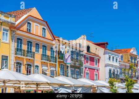 Colorful facades of houses at Belem, Lisbon, Portugal Stock Photo