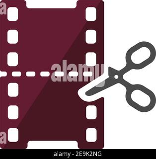Movie editing , video editing vector icon illustration Stock Vector