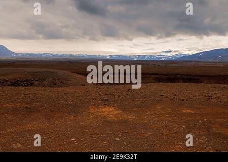 Langjökull (Icelandic for 'long glacier'), road F578, Iceland. Stock Photo