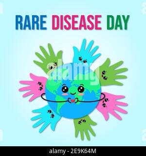 Vector illustration on the theme of World Rare Disease Day. Stock Vector