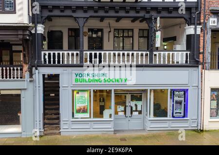 Chester; UK: Jan 29, 2021: The Yorkshire Building Society have a branch on Bridge Street. Stock Photo