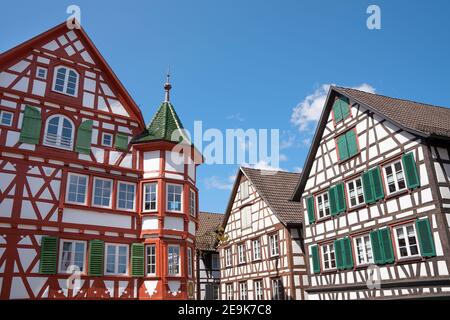 Half-timbered houses in Schiltach, Black Forest, Germany Stock Photo