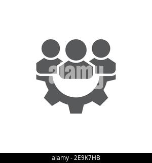 Management icon, color, line, outline vector sign, linear style pictogram isolated on white. Symbol, logo illustration Stock Vector