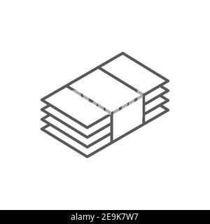 Money bill icon, color, line, outline vector sign, linear style pictogram isolated on white. Symbol, logo illustration Stock Vector