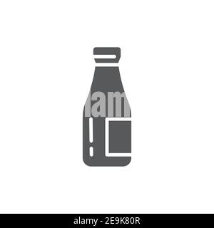 milk bottle icon, color, line, outline vector sign, linear style pictogram isolated on white. Symbol, logo illustration Stock Vector