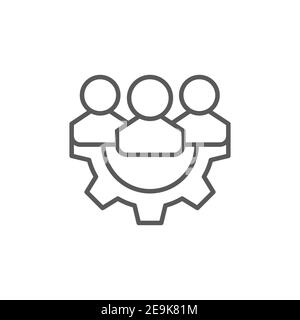 Management icon, color, line, outline vector sign, linear style pictogram isolated on white. Symbol, logo illustration Stock Vector