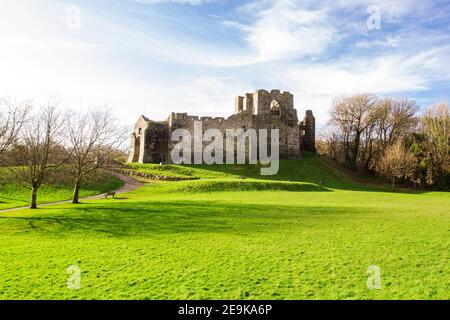 Oystermouth Castle, Mumbles. Swansea, Wales, United Kingdom Stock Photo