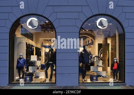 Atalanta Footbal Club Official Store In The Center Of Bergamo Lombardy Italy Stock Photo Alamy