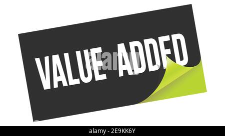 value added concept words on a blackboard background Stock Photo - Alamy