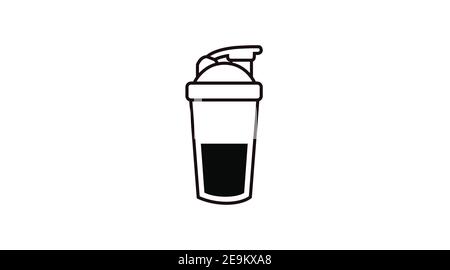 Vector Isolated Illustration of a Potein Shaker. Protein Shaker Icon Stock Vector