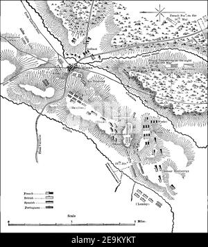 Battle of Albuera, 16 May 1811, Peninsular War, Spain, Peninsular War, From British Battles on Land and Sea by James Grant Stock Photo