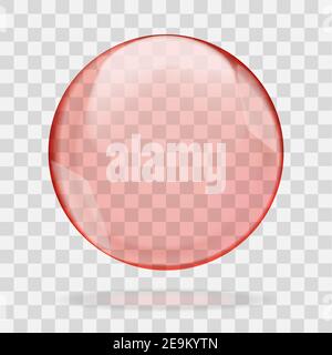 Red shiny bubble or round drop isolated on white background Stock Vector