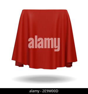 Red fabric covering a blank template vector illustration Stock Vector