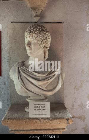 Bust of Murat (by Jean Jacque Castex 1812) King of Naples & brother-in-law of Napoleon Bonaparte, imprisoned & shot in 1815 in Pizzo, Italy Stock Photo