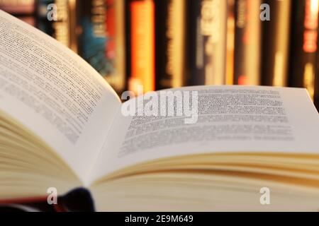 Close up of an open book Stock Photo