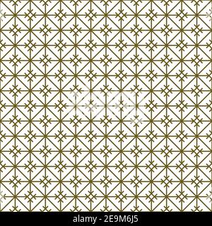 Japanese seamless Kumiko pattern in golden with average thickness lines. Stock Vector
