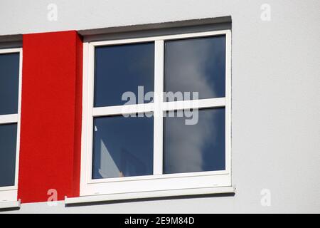 New white window with muntin bars Stock Photo