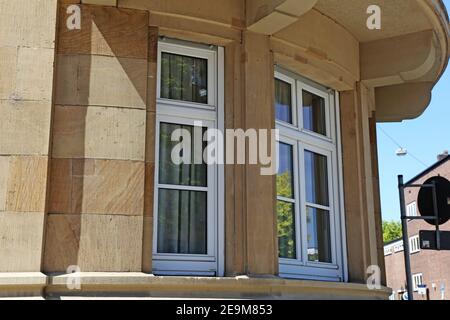 New white window with muntin bars Stock Photo