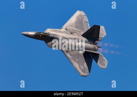 Lockheed Martin F22 Raptor fighter of the USAF Stock Photo