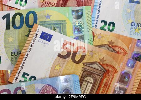 Euro bills (Euro banknotes) Stock Photo